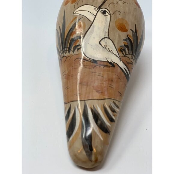 Tonala Mexican Bird Folk Art Pottery Pheasant Design Vintage Hand Painted - Picture 12 of 16
